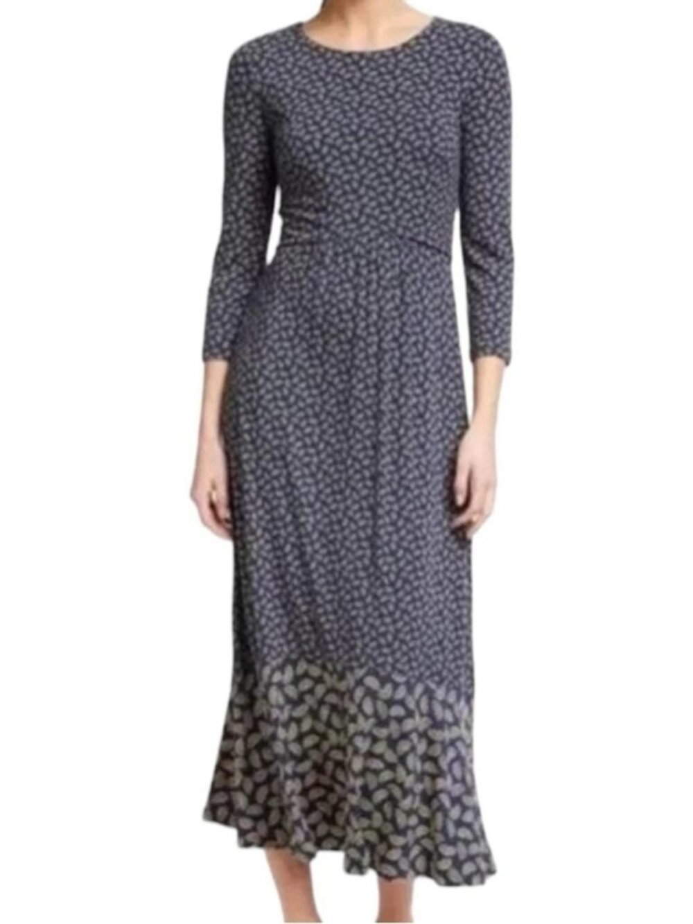 Boden Rainbow Phillipa Midi/Maxi Dress Size 6 Jersey Knit Navy Blue Pink Multi